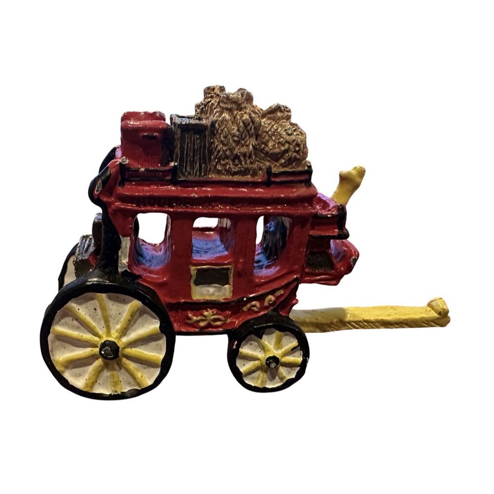 Vintage 98IRS China Lead Figure Stage Coach 1.5" Hand Painted Toy